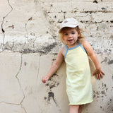 Elsie Mini Ribbed Dress - Lemon Sherbet/Sky Blue
