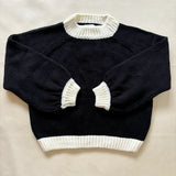 Women's Mia Contrast Knit Jumper - Black/Cream