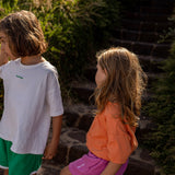 Ambrose Logo Embroidered Tee - Burnt Orange/White