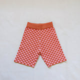Adult Spencer Checkerboard Knit Shorts - Orange