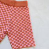 Adult Spencer Checkerboard Knit Shorts - Orange