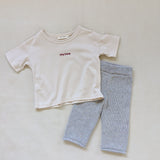 Ambrose Logo Embroidered Tee - Cream/Magenta