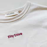 Ambrose Logo Embroidered Tee - Cream/Magenta