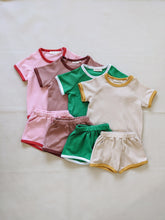 Load image into Gallery viewer, Austin Contrast Waffle Cotton Set - Green/White (ONLINE EXCLUSIVE)