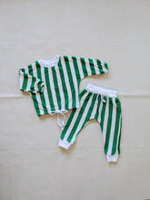 Load image into Gallery viewer, Haze Terry Towel Striped Set - Green