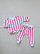 Load image into Gallery viewer, Haze Terry Towel Striped Set - Pink