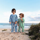 Haze Terry Towel Striped Set - Green