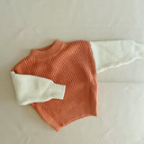 Martin Colour Block Knit Jumper - Amber/Beige