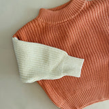 Martin Colour Block Knit Jumper - Amber/Beige