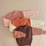 Martin Colour Block Knit Jumper - Amber/Beige