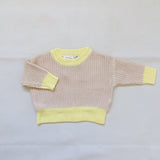 Watson Contrast Knit Jumper - Caramel/Yellow