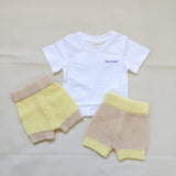 Watson Contrast Knit Shorts - Caramel/Yellow