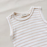 Cali Waffle Bodysuit - Beige Stripe