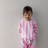 Haze Terry Towel Striped Set - Pink