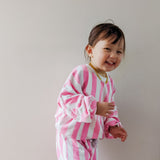 Haze Terry Towel Striped Set - Pink