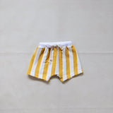 Pippa Terry Towel Striped Shorts - Yellow