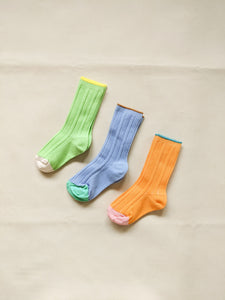 Sherbet Ribbed Socks - Blue