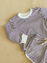 Load image into Gallery viewer, Soley Terry Towelling Set - Aubergine Stripe