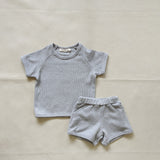 Teddy Waffle Cotton Set - Grey