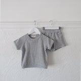 Teddy Waffle Cotton Set - Grey
