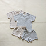 Teddy Waffle Cotton Set - Grey