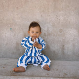 Haze Terry Towel Striped Set - Blue