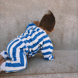 Haze Terry Towel Striped Set - Blue