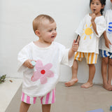 Pippa Terry Towel Striped Shorts - Pink