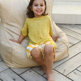 Aria Logo Tee - Saffron/White