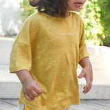 Aria Logo Tee - Saffron/White