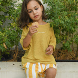 Aria Logo Tee - Saffron/White