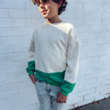 Teen Frankie Colour Block Jumper - Green