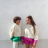 Teen Frankie Colour Block Jumper - Green