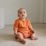 Ambrose Logo Embroidered Tee - Burnt Orange/White