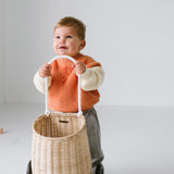 Martin Colour Block Knit Jumper - Amber/Beige