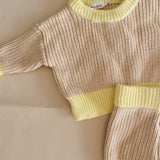 Watson Contrast Knit Set - Caramel/Yellow