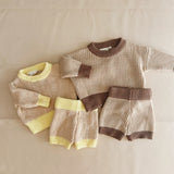 Watson Contrast Knit Set - Caramel/Yellow