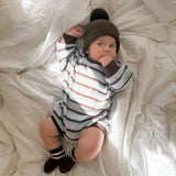 Mattie Stripe Cotton Bodysuit - Blue Stripe