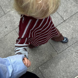 Rowan Stripe Cotton Long Sleeve Tee - Maroon/Blue Stripe