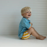 Pippa Terry Towel Striped Shorts - Yellow