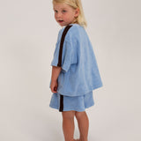 Wes Terry Towelling Set - Powder Blue/Dark Chocolate