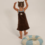 Stevie Terry Towelling Dress - Dark Chocolate/Powder Blue