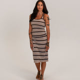 Women's Ava Cotton Rib Pointelle Skirt - Stripe