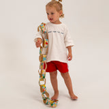 Stars Tee & Romeo Shorts Set - White/Red Combo