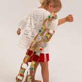 Stars Tee & Romeo Shorts Set - White/Red Combo