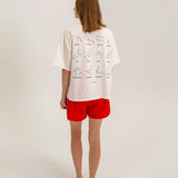 Women's Stars Relaxed Tee - White/Navy