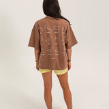 Women's Stars Relaxed Tee - Mocha/White