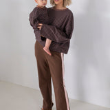 Women's Benny Cotton Racer Pants - Chocolate/Pink