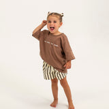 Stars Relaxed Tee - Mocha/White