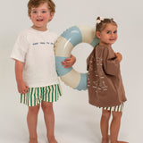 Stars Relaxed Tee - Mocha/White